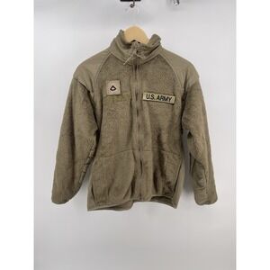 Peckham Mens Gen III ECWCS US Army Fleece Jacket Gray Zipper Mock Neck‎ S